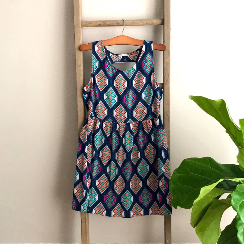 Geometric Empire Waist Dress